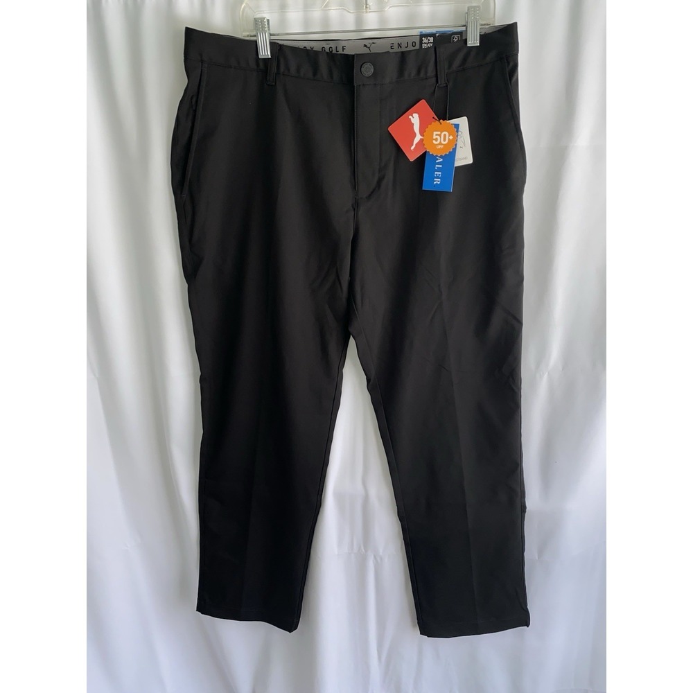 NWT‎ Puma Dealer Golf Pants Mens 36x30 Golf Trousers UPF 50+ Black